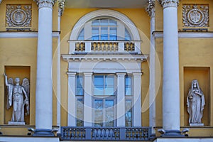 Statues of the building of Senate and Synod in St. Petersburg, Russia