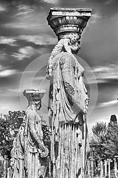 Statues of the Caryatides at Villa Adriana, Tivoli