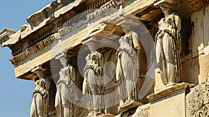 The statues of Caryatids of the Erechthion