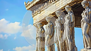 The statues of Caryatids of the Erechthion