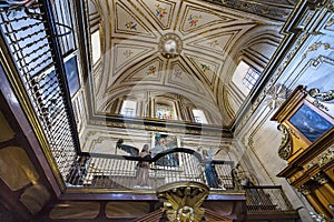 Statues Ceiling Basilica Our Lady Solitude Church Oaxaca Mexico