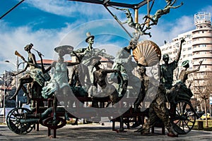 Statues of the characters and Ion Luca Caragiale photo