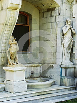 Statues of Chimera and Satyr, Masandra Palace, Crimea peninsula