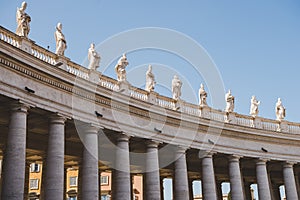 statues and columns at st peters square