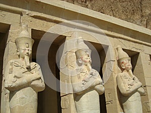 Statues at Deir el-Bahri, Egypt