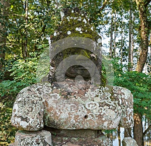 Statues of Demons and Gods near East Gate, also known as the Gate of the Dead, in Angkor What, Cambodia