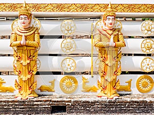 The statues of Deva or Hindu Goad at Thai temple