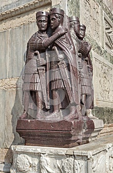 Statues of Diokletian and three other emperors in Venice , Italy