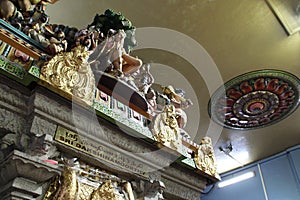 statues of divinities in an hindu temple (Sri Veeramakaliamman) - singapore