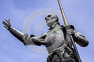 Statues of Don Quixote and Sancho Panza at the Plaza de Espana in Madrid