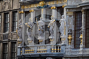 Statues on the facade of the house Le Renard