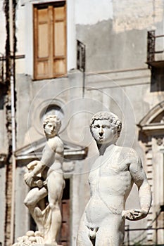 Statues from the fontana della vergogna, palermo