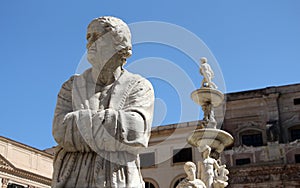statues from the fontana della vergogna, palermo