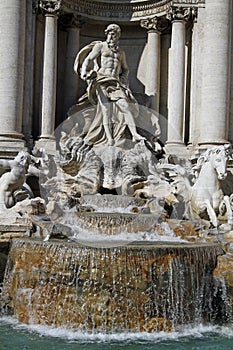 Statues on Fontana di Trevi, Rome, Italy