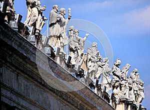 Statues of Founder Saints atop the Vatican photo