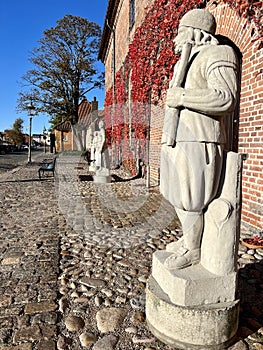 Statues in front of Kongens Bryghus (Royal Brewery) in Copenhagen