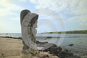 Statues of Hawaiian gods