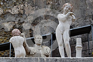 Statues, Herculaneum Archaeological Site, Campania, Italy photo