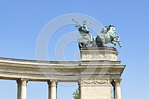 Statues of the heroes square, budapest