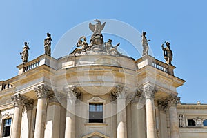 Statues of Humboldt University library in Berlin, Germany