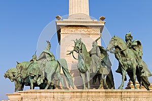 Statues of Hungarian chieftains