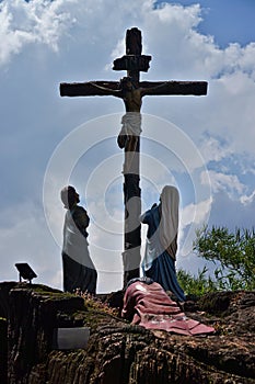 Statues of Jesus crucified