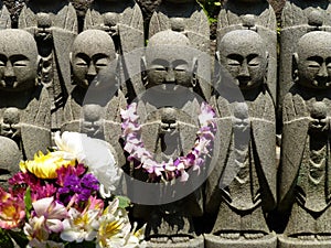 Statues of Jizo Bodhisattva at the Hase-Kannon temple, Kamakura, Japan