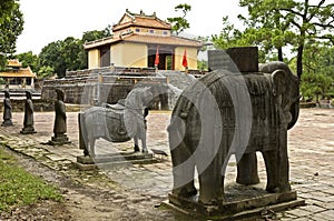 Statues at Minh Mang Tombs photo