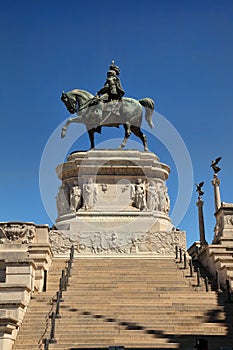 Statues in the Monument of Victor Emmanuel II, the museum complex on the Piazza Venezia in Rome, Italy