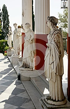 Statues of muses in Achillion