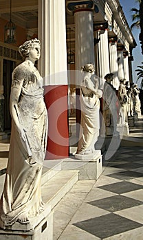 Statues of muses in Achillion photo