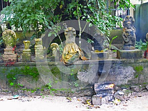 Statues of Nagas, Snakes, Nagaraja Temple, Mannasala, Kerala