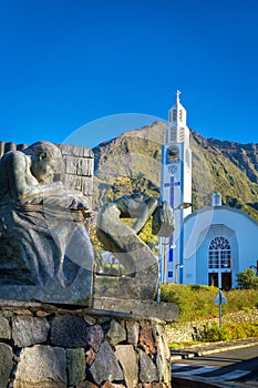 Statues outside church