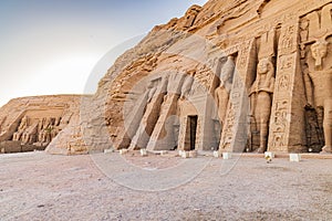 Statues outside the Small Temple of Ramesses II