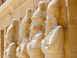 Statues of a Pharaoh's in Karnak.