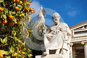 The Statues of Plato and Athena at the Academy of Athens