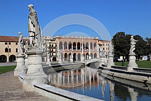 Statues on the Prato della Valle in Padua, Italy photo