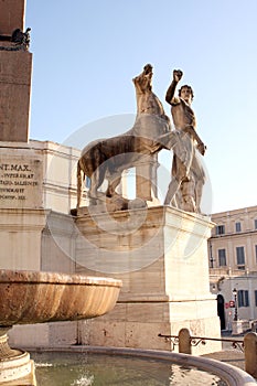 Statues of Quirinal Palace Rome Italy