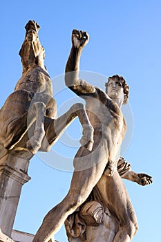 Statues of Quirinal Palace Rome Italy