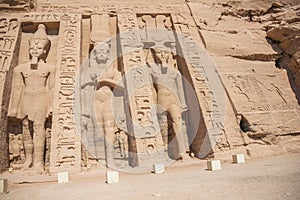 Statues of Ramesses II, Nefertari and Hathor