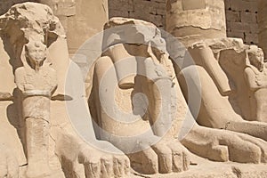 Statues of Rams at Karnak Temple ( Luxor, Egypt).