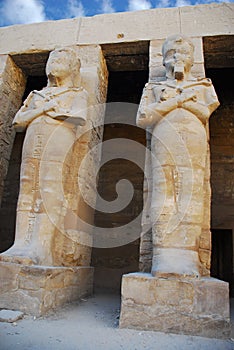 Statues of Ramses II as Osiris in Karnak Temple, photo