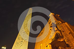 Statues of Ramses II at Luxor Temple. Luxor, Egypt