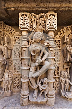 Statues at the Rani Ki Vav Step Well