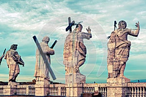 Statues on the roof of the Cathedral of St. Peter in Rome