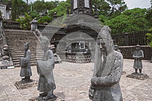 Statues in Khai Dinh tomb in Hue Vietnam