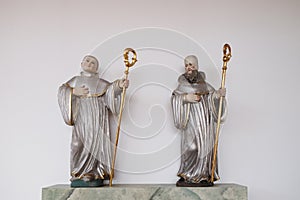 Statues of Saints in the Church of Saint Bartholomew in Leutershausen, Germany