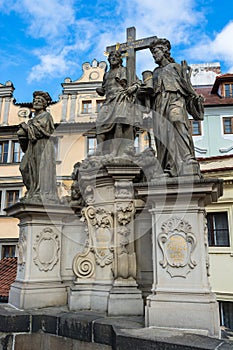 Statues of Saints Cosmas and Damian on Charles Bridge in Prague