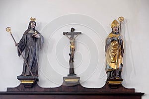 Statues of Saints in the St Lawrence church in Denkendorf, Germany