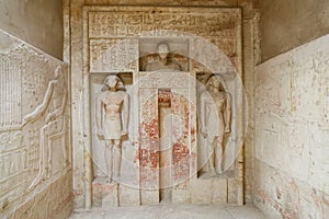 Statues in Saqqara Necropolis, Cairo, Egypt